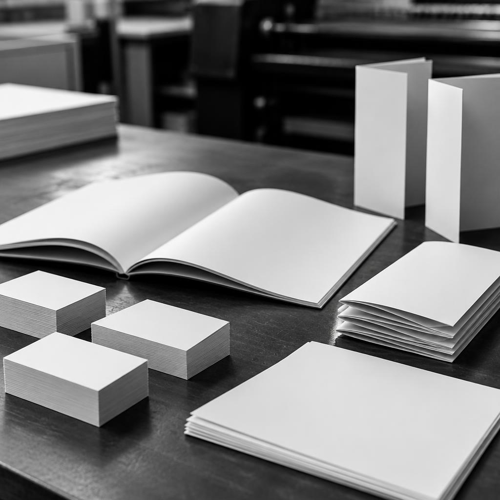 Custom printed business cards and catalogs