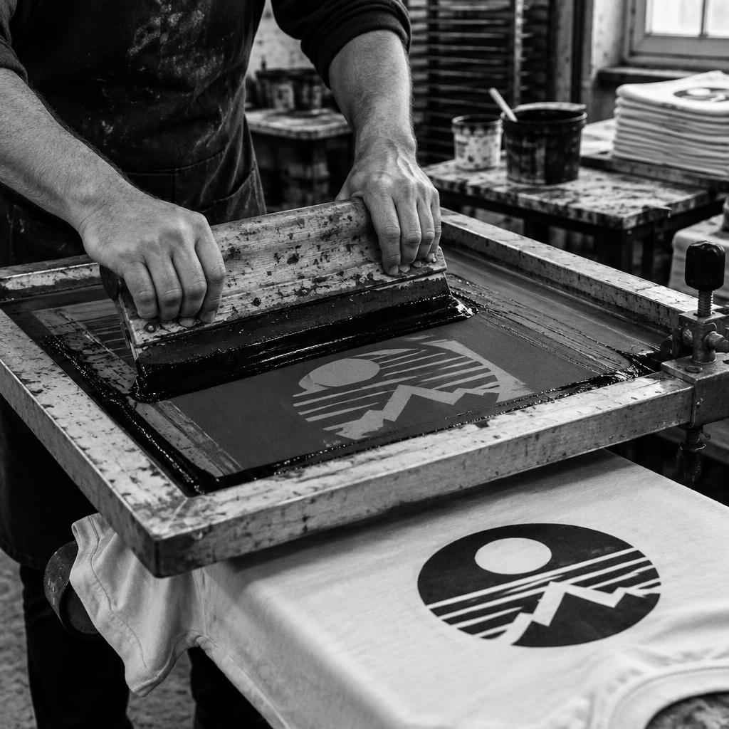 Screen printing a design onto a t-shirt